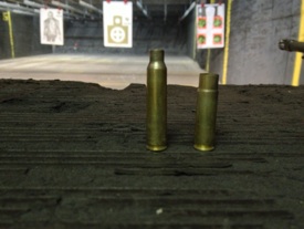 Comparison of spent casings - 5.56 next to the 300 AAC Blackout
